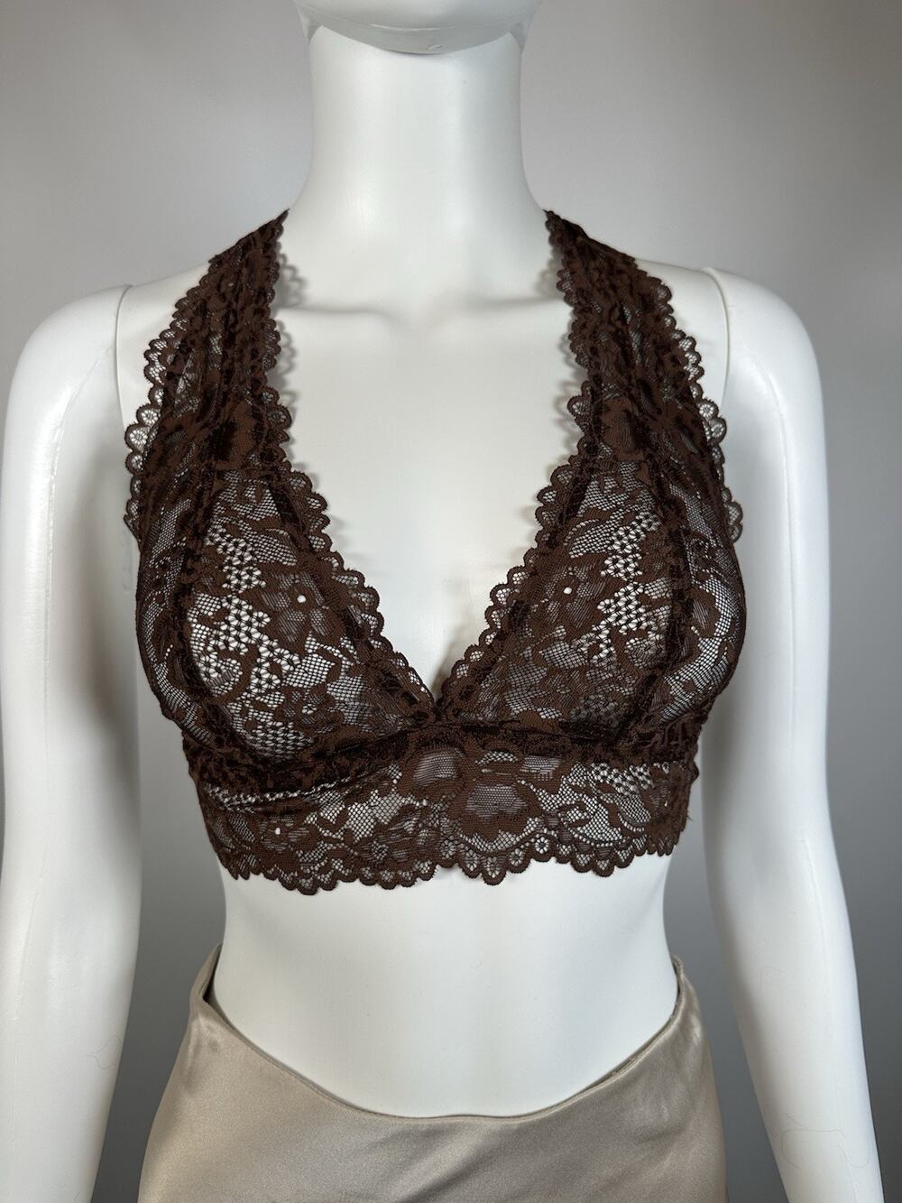 Savage X Fenty Chocolate Brown Lace Bralette Size 6 NWT New With Tags